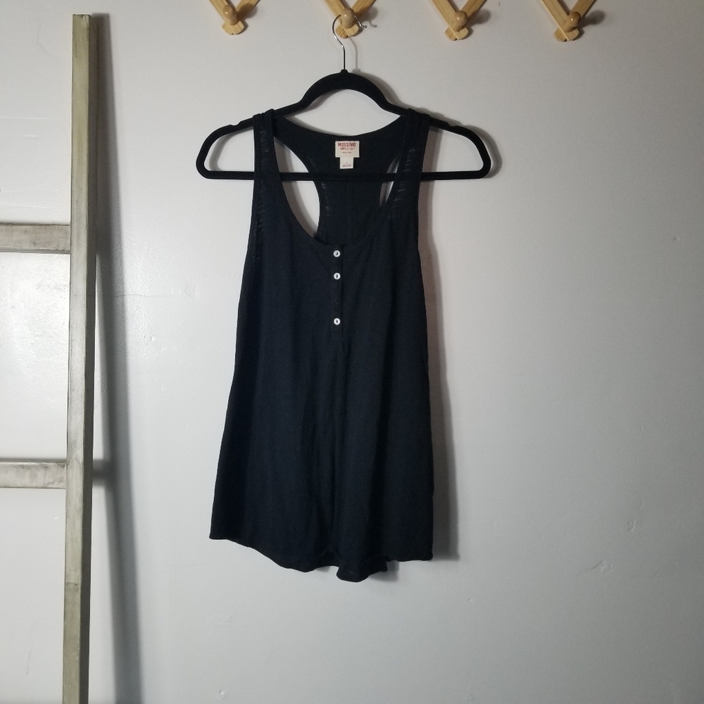 MOSSIMO WOMEN'S BLACK WITH WHITE BUTTONS TANK SIZE LARGE